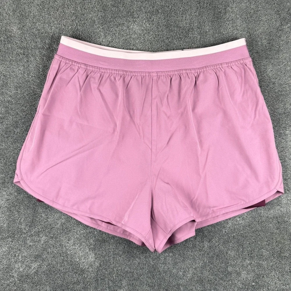Tek Gear Mens Mauve Burgundy 2-in-1 Running Athletic Shorts Size L